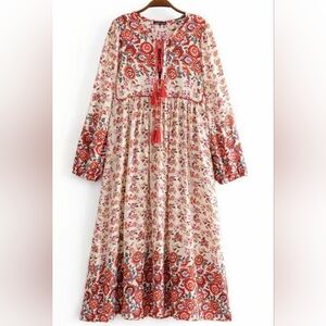 Lance Cade Chic Floral Boho Women's Maxi Dress
